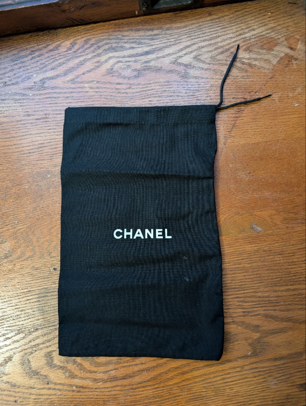 CHANEL Black Canvas Dustbag with White Logo